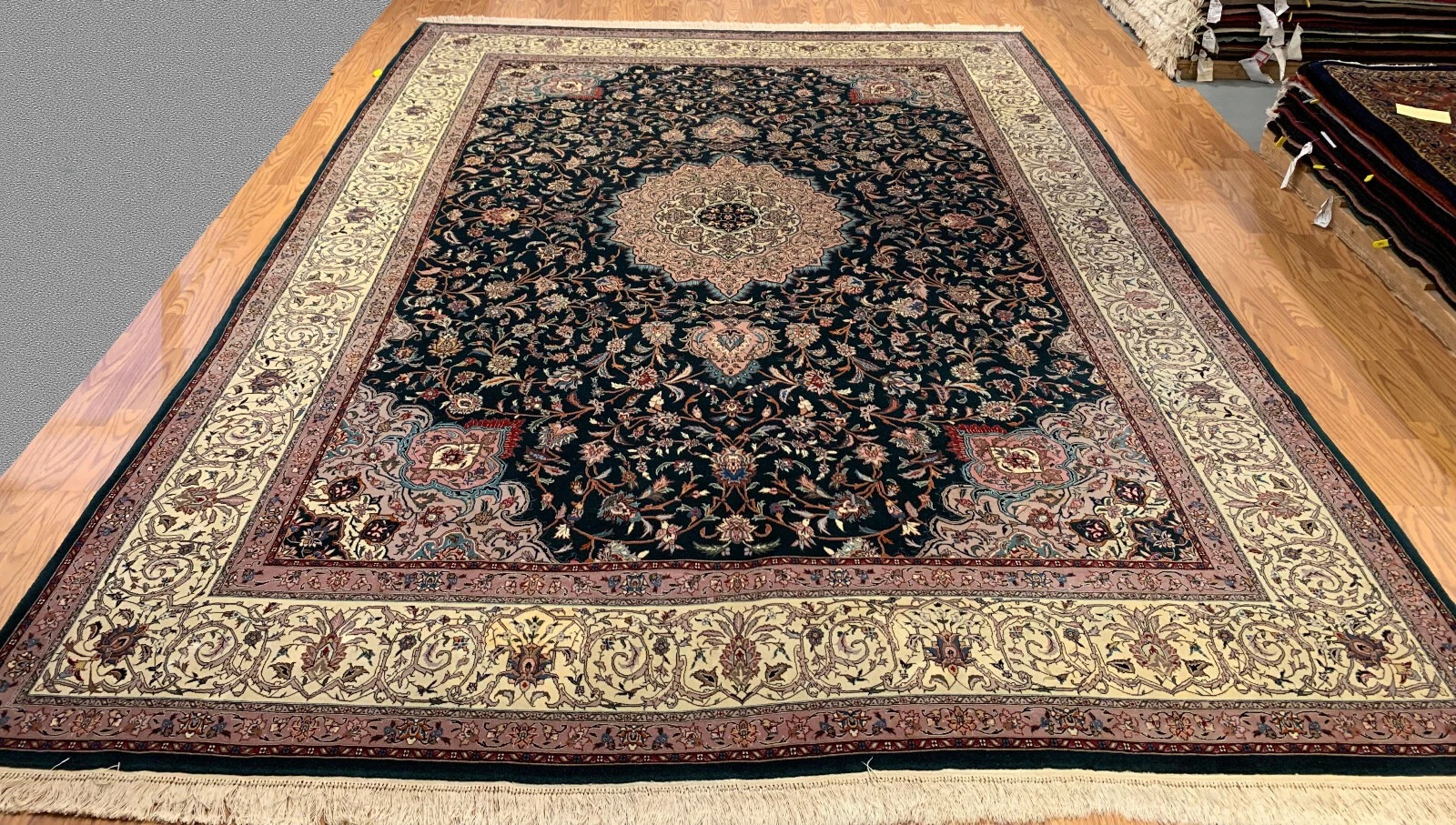 9 x 12 Hand Knotted Wool & Silk Area Rug