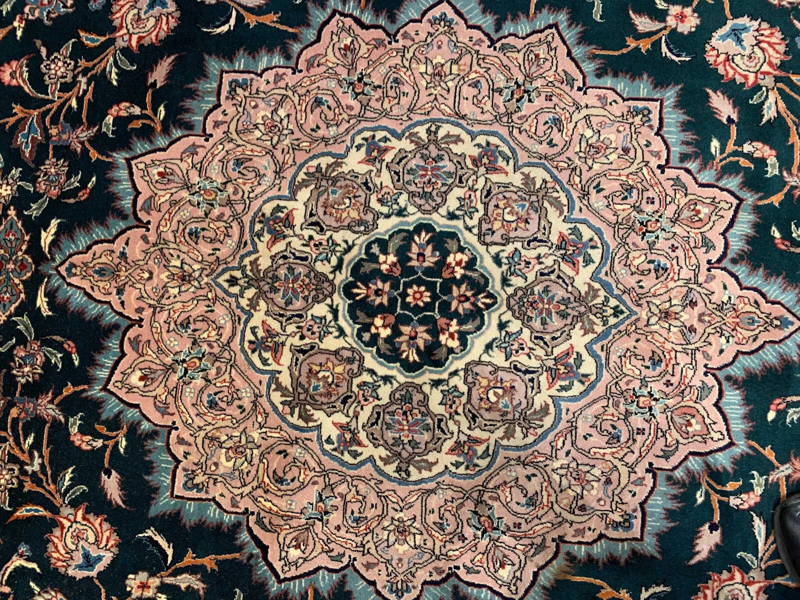 9 x 12 Hand Knotted Wool & Silk Area Rug