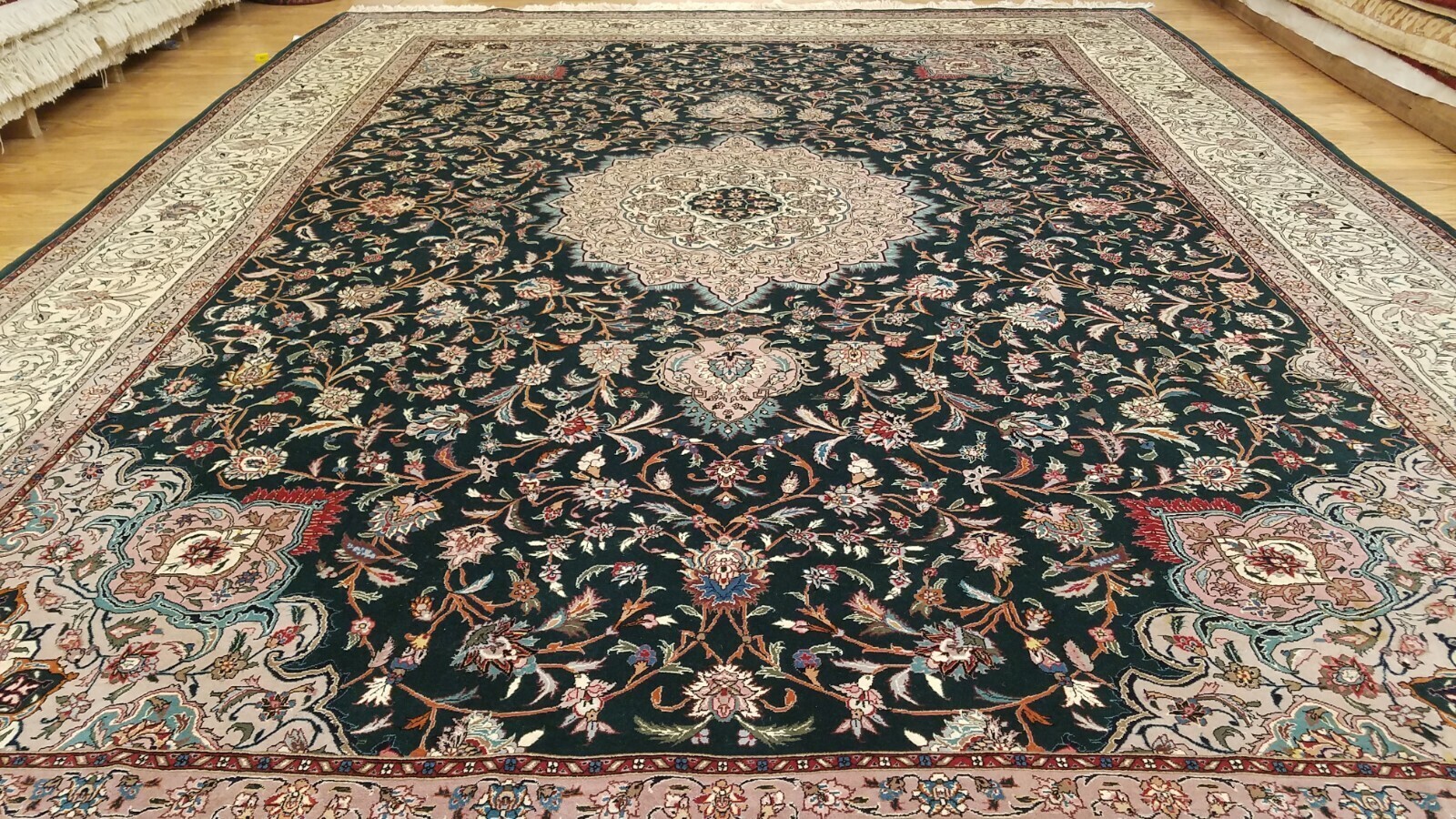9 x 12 Hand Knotted Wool & Silk Area Rug