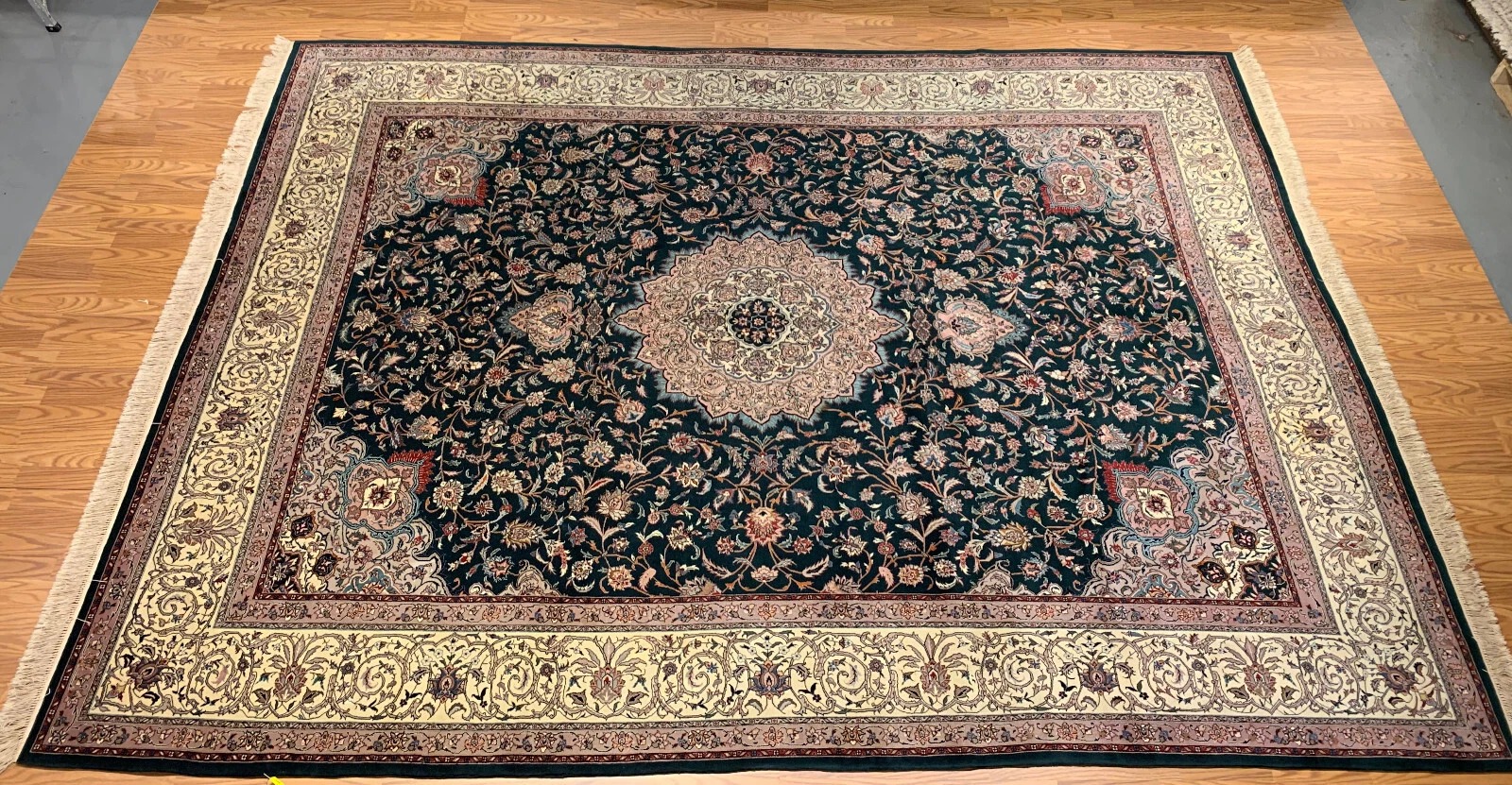 9 x 12 Hand Knotted Wool & Silk Area Rug
