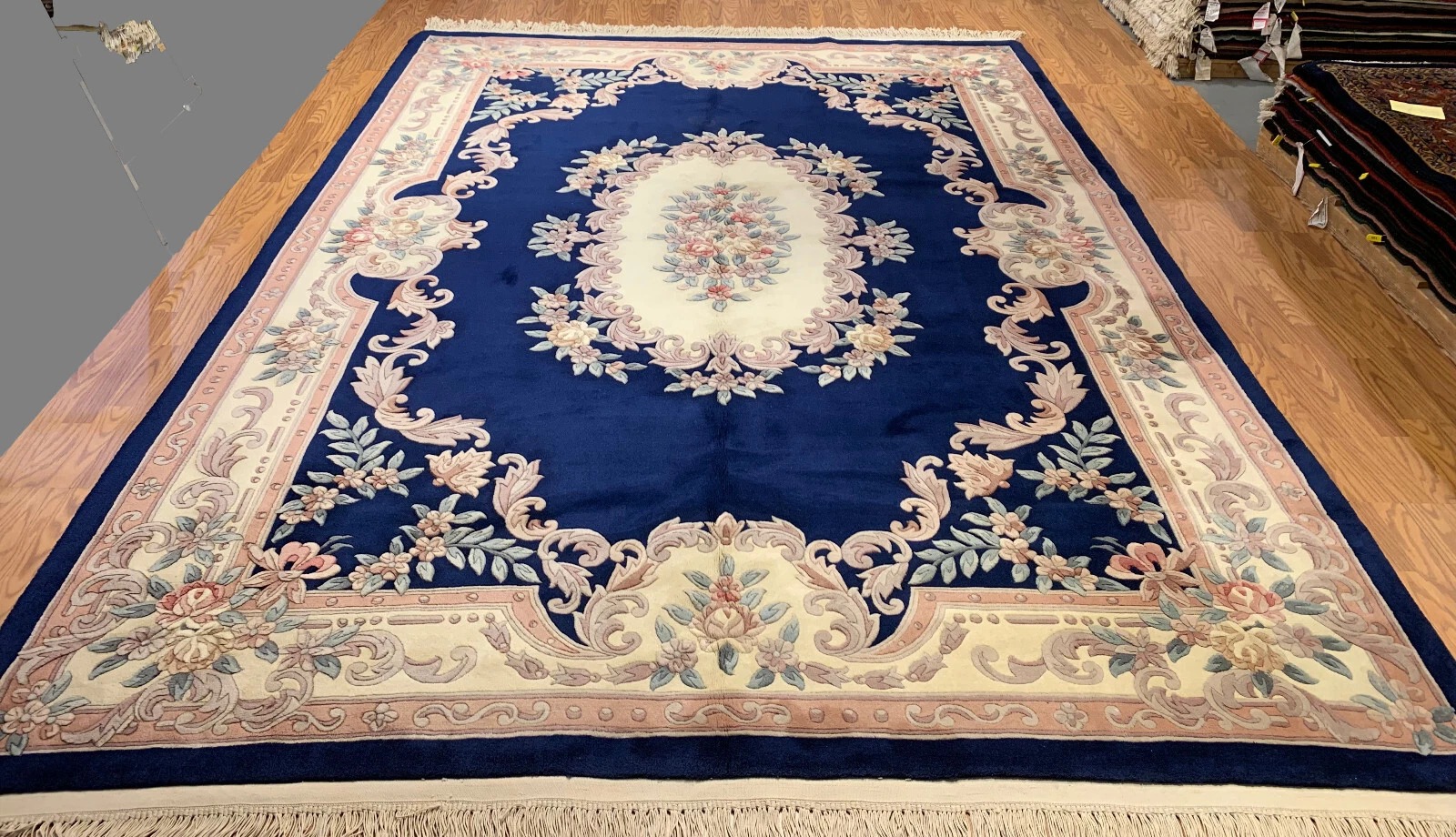 9 x 12 Aubusson Hand Knotted 100% Wool Area Rug