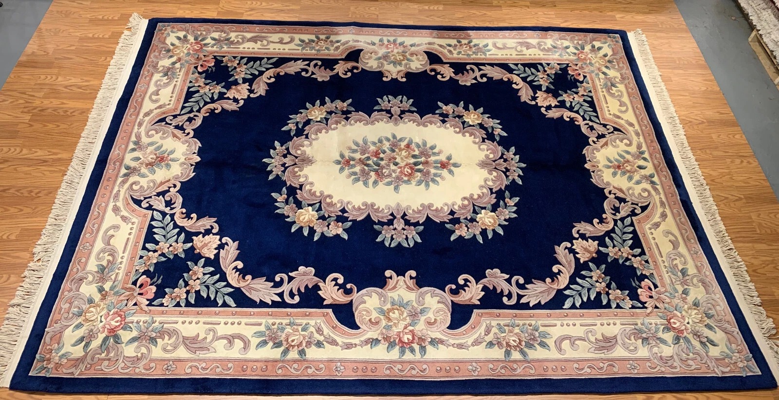 9 x 12 Aubusson Hand Knotted 100% Wool Area Rug