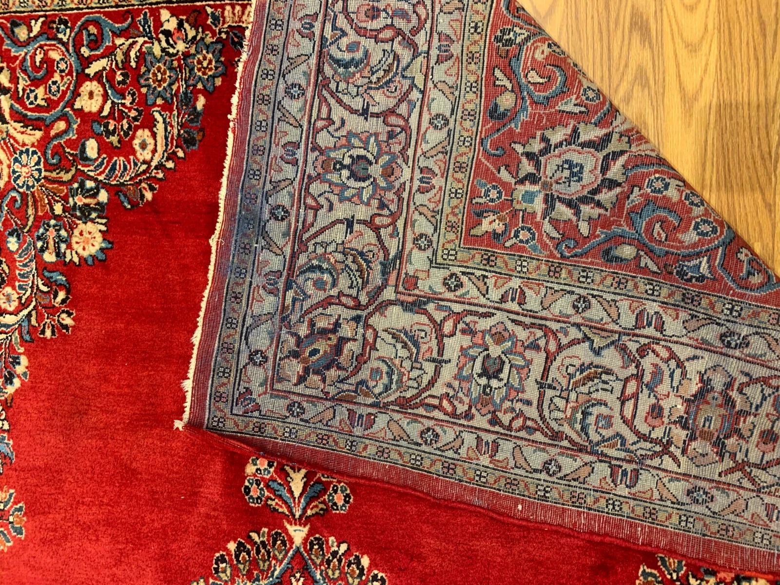 6.11 x 10.3 Vintage Hand Knotted 100% Wool Vegetable Dye Area Rug