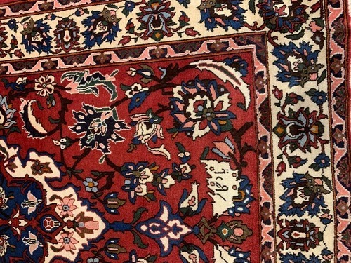 5.1 x 7.2 ft Vintage Tribal Geometric Navy 100% Wool Vegetable Dye Rug