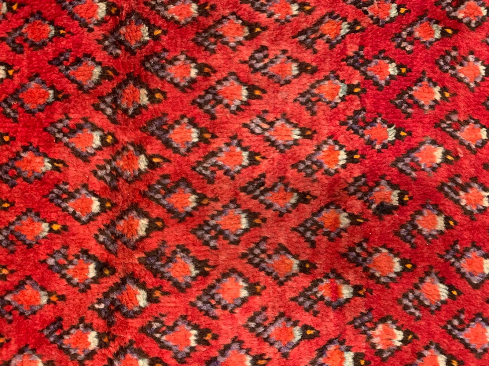 4.6 X 6.11 Vintage Tribal Red Hand Knotted 100% Wool Vegetable Dye Rug