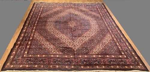 10.1 x 12 Semi Antique Birjand Hand Knotted 100% Wool Rug