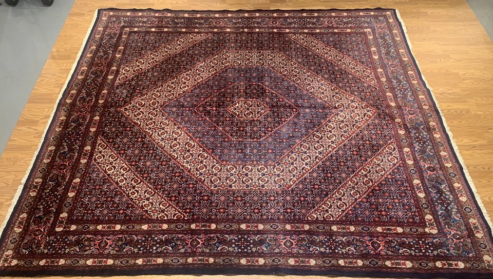10.1 x 12 Semi Antique Birjand Hand Knotted 100% Wool Rug