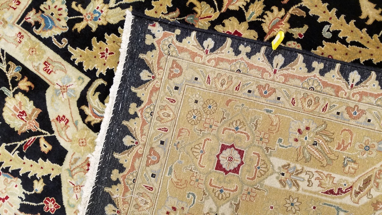 8 x 10 Fine Quality Vegetable Dye Black Hand Knotted Wool Rug