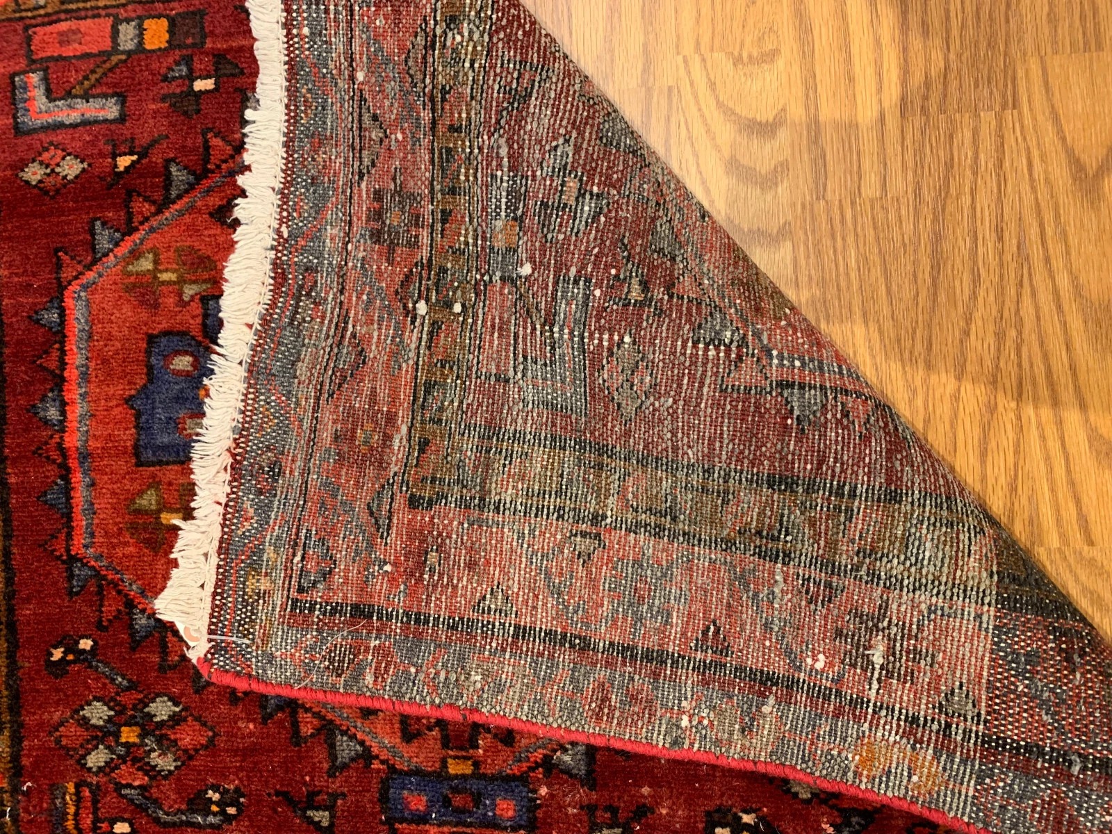 3.2 x 6.5 Vintage Tribal Rust 100% Wool Vegetable Dye Rug