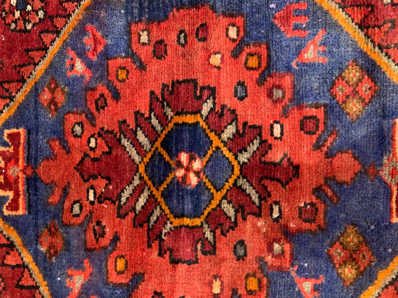 3.2 x 6.5 Vintage Tribal Rust 100% Wool Vegetable Dye Rug