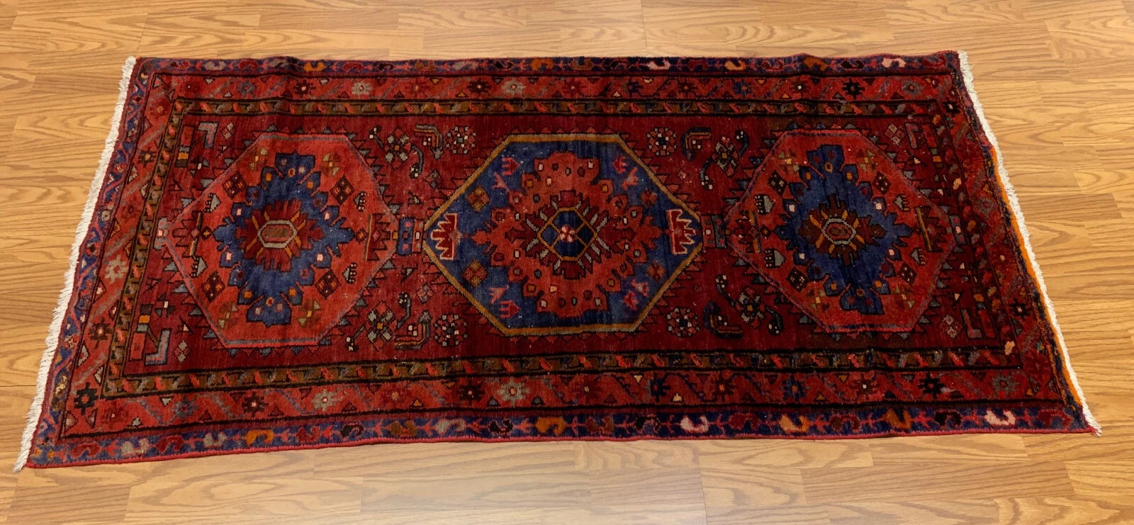 3.2 x 6.5 Vintage Tribal Rust 100% Wool Vegetable Dye Rug