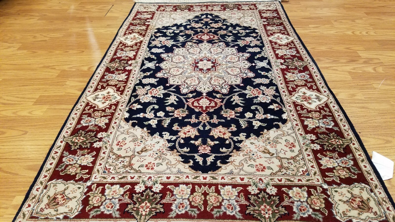 3 x 5 Navy & Burgundy Wool & Silk Hand Knotted Area rug 501046 Montaage Inc. 3 x 5 Navy & Burgundy Wool & Silk Hand Knotted Area rug 501046 Montaage Inc.