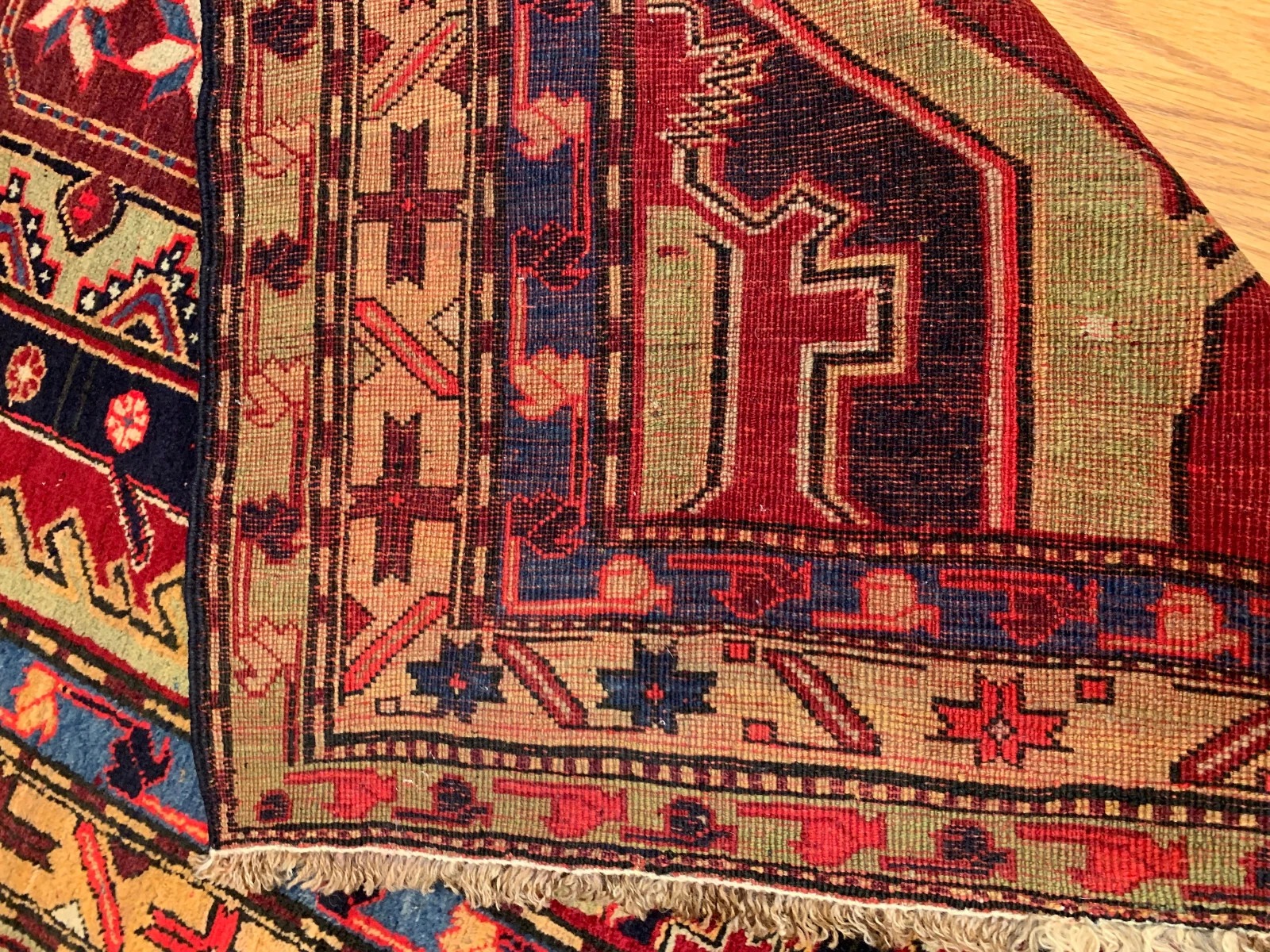 4.3 x 11.6 Vintage Hand Knotted 100% Wool Vegetable Dye Area Rug