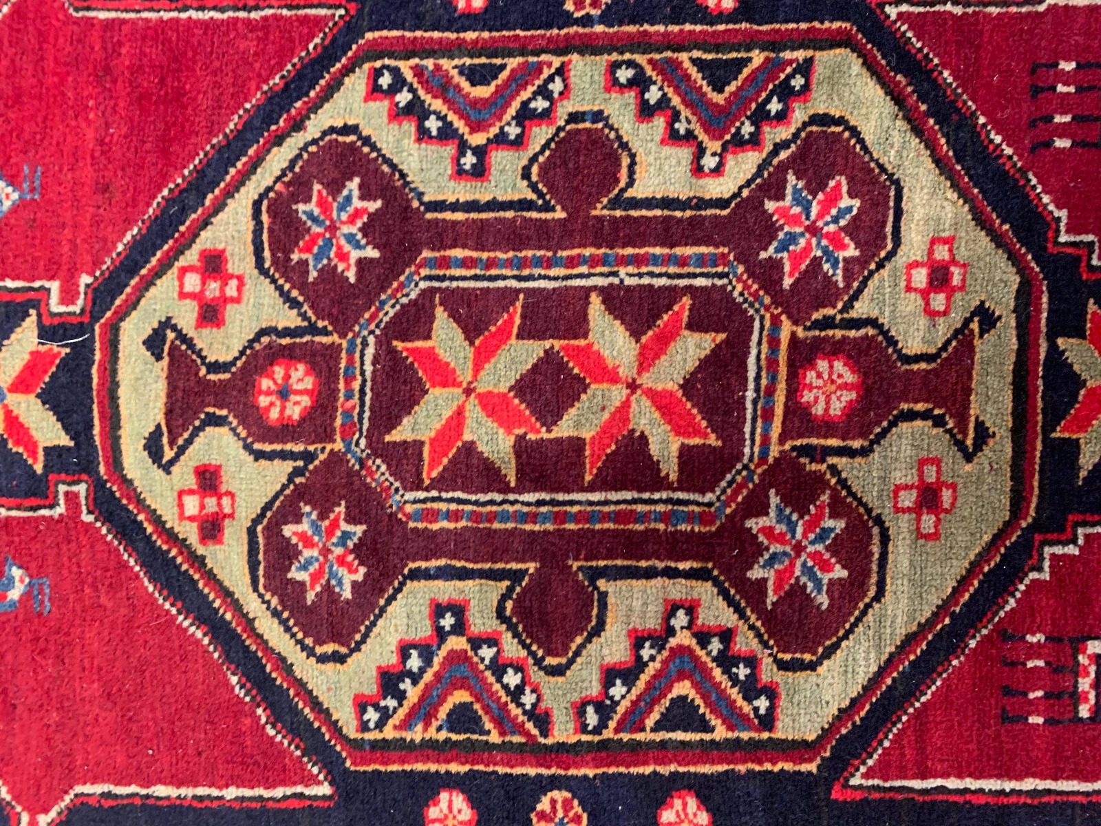 4.3 x 11.6 Vintage Hand Knotted 100% Wool Vegetable Dye Area Rug