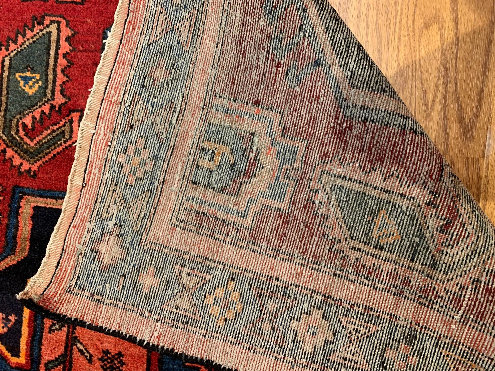 3.5 x 6.8 Vintage Tribal Rust 100% Wool Vegetable Dye Rug