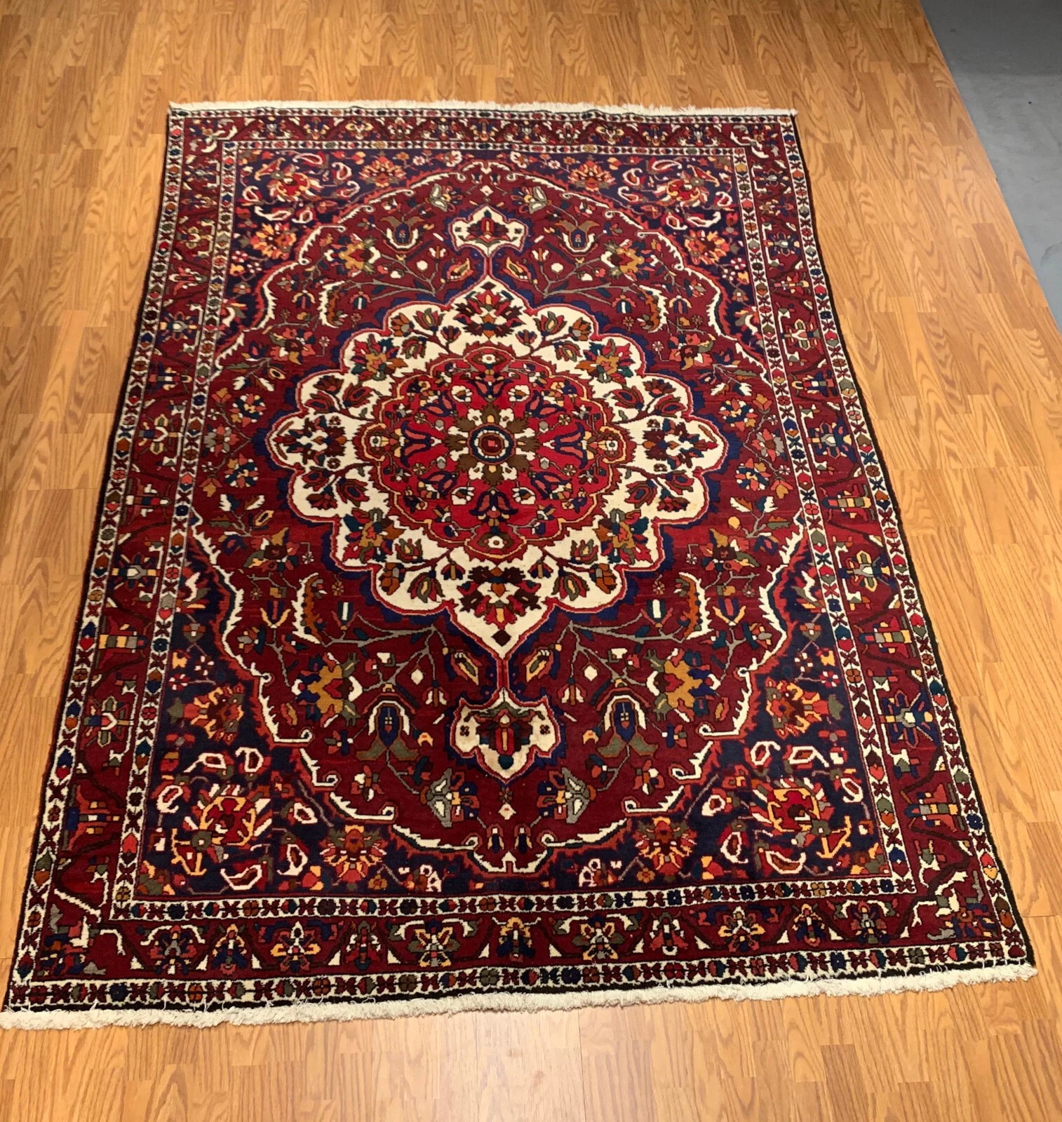 6.9 x 9.8 Vintage Hand Knotted 100% Wool Vegetable Dye Area Rug