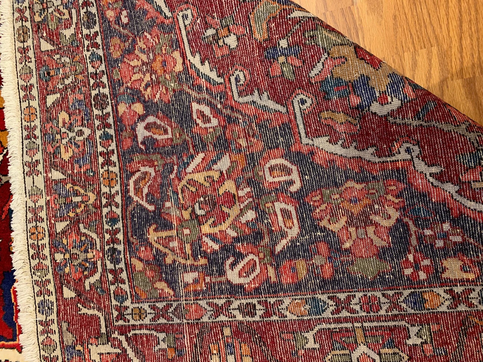 6.9 x 9.8 Vintage Hand Knotted 100% Wool Vegetable Dye Area Rug