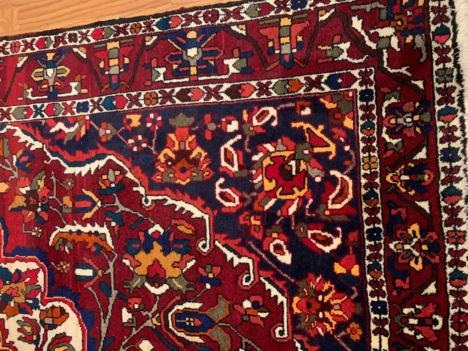 6.9 x 9.8 Vintage Hand Knotted 100% Wool Vegetable Dye Area Rug
