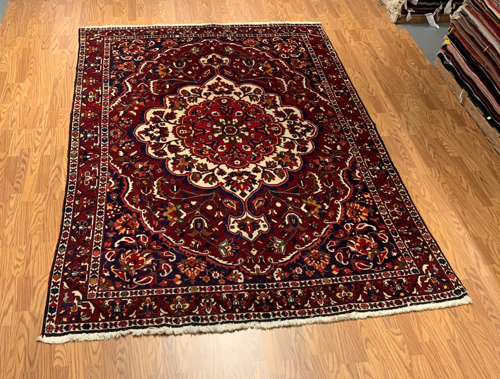 6.9 x 9.8 Vintage Hand Knotted 100% Wool Vegetable Dye Area Rug