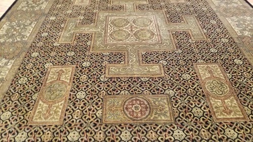 8 x 10 Indo Agra Hand spawned Wool Hand Knotted Oriental Rug