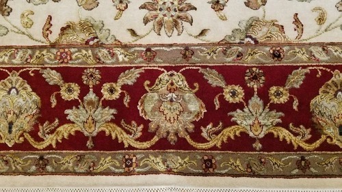 8 x 10 Indo Agra Hand spawned Wool & Silk Hand Knotted Oriental Rug