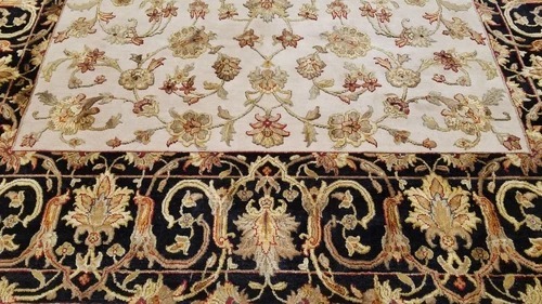 8 x 10 Indo Agra Hand spawned Wool & Silk Hand Knotted Oriental Rug