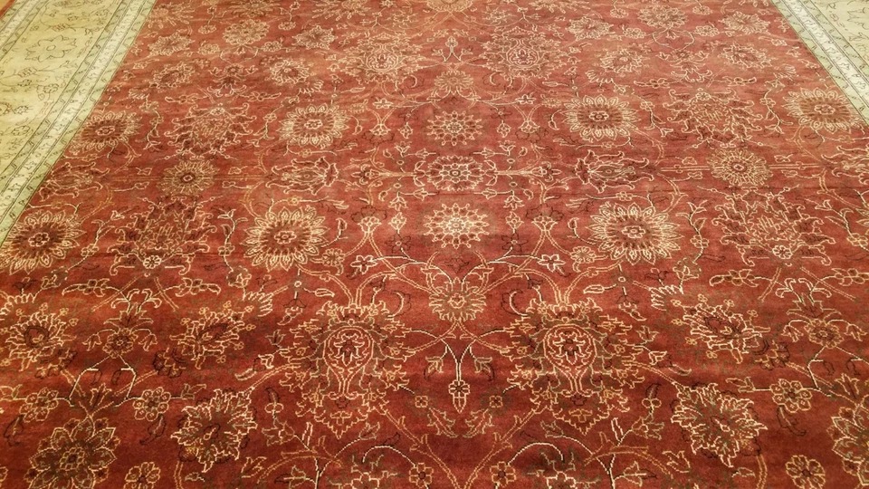 8 x 10 Very Fine All Over Rusty Red Hand Knotted Wool Oriental Rug