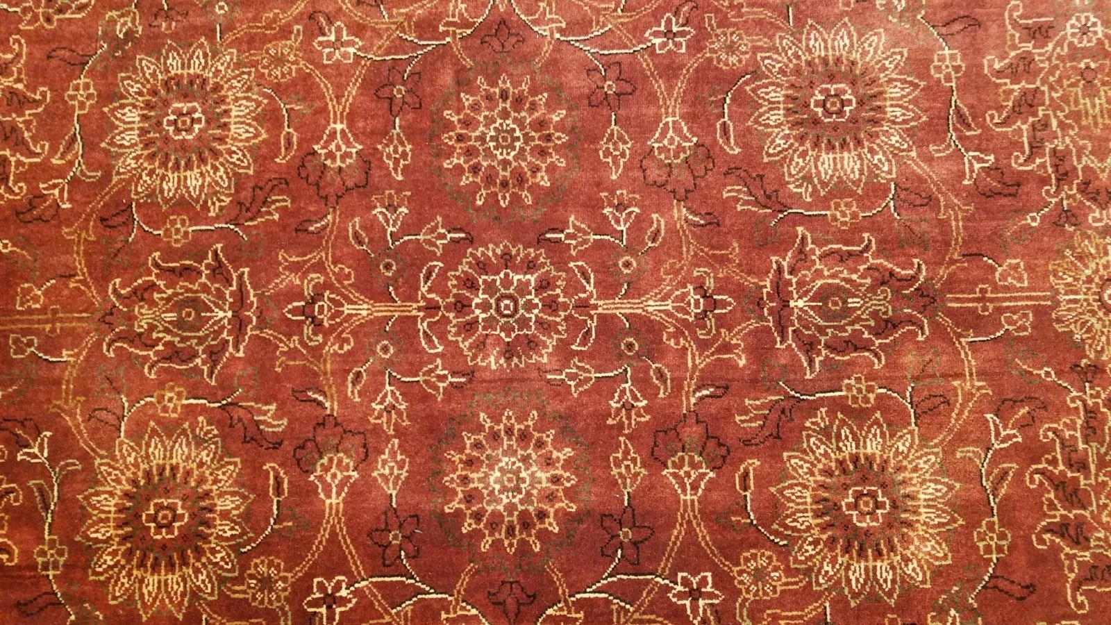 8 x 10 Very Fine All Over Rusty Red Hand Knotted Wool Oriental Rug