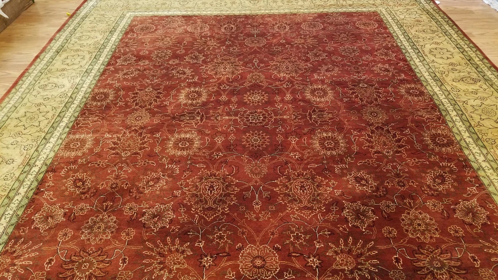 8 x 10 Very Fine All Over Rusty Red Hand Knotted Wool Oriental Rug
