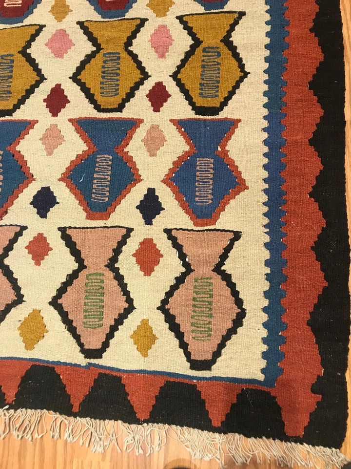 3.3x 4.11 Kilim 100% Wool Hand Knotted Area Rug