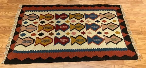 3.3x 4.11 Kilim 100% Wool Hand Knotted Area Rug