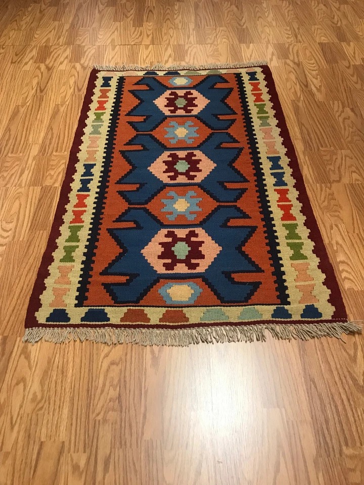 3.1x 5.5 Kilim 100% Wool Hand Knotted Area Rug