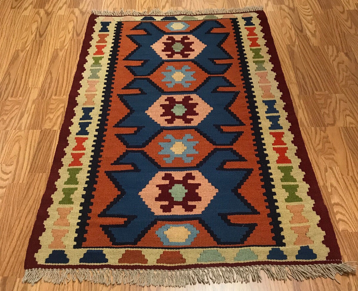 3.3x 5.2 Kilim 100% Wool Hand Knotted Area Rug