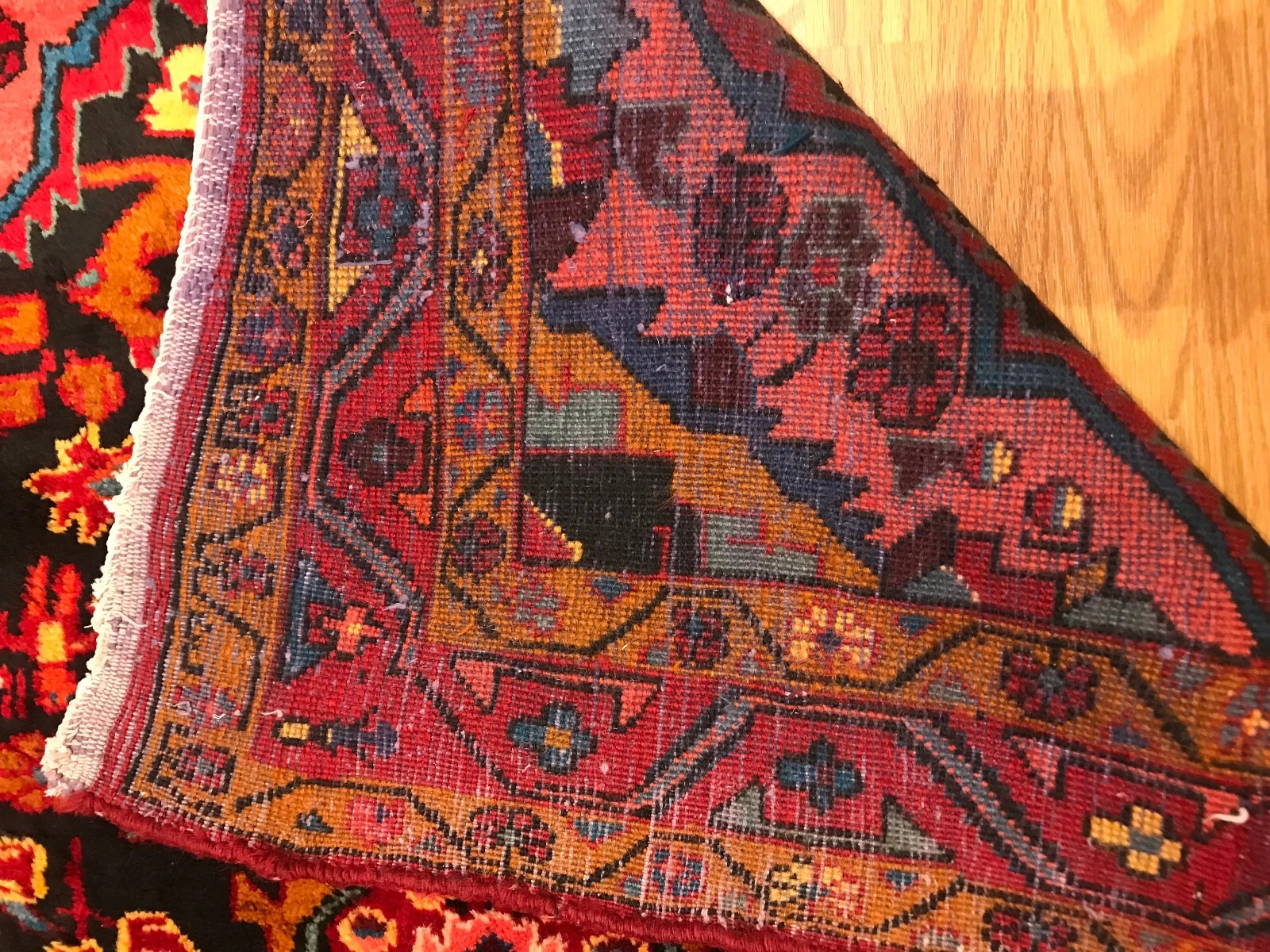 4.10 x 6.11 Vintage Tribal 100% Wool Hand Knotted Vegetable Dye Area Rug