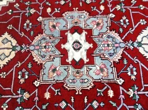6 x 9 Indo Heriz Hand Knotted Oriental Rug Wool