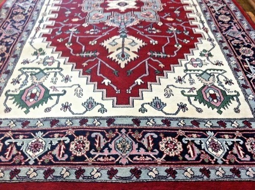6 x 9 Indo Heriz Hand Knotted Oriental Rug Wool