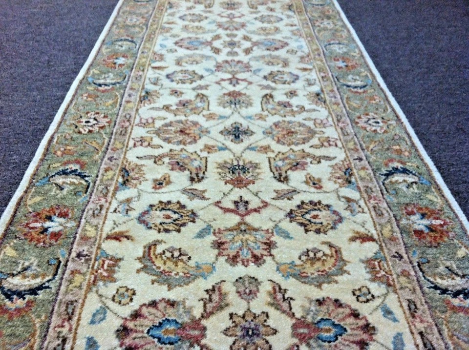 2.6 x 18 Pak Peshavar Runner Vegetable dye Wool Hand Knotted Rug