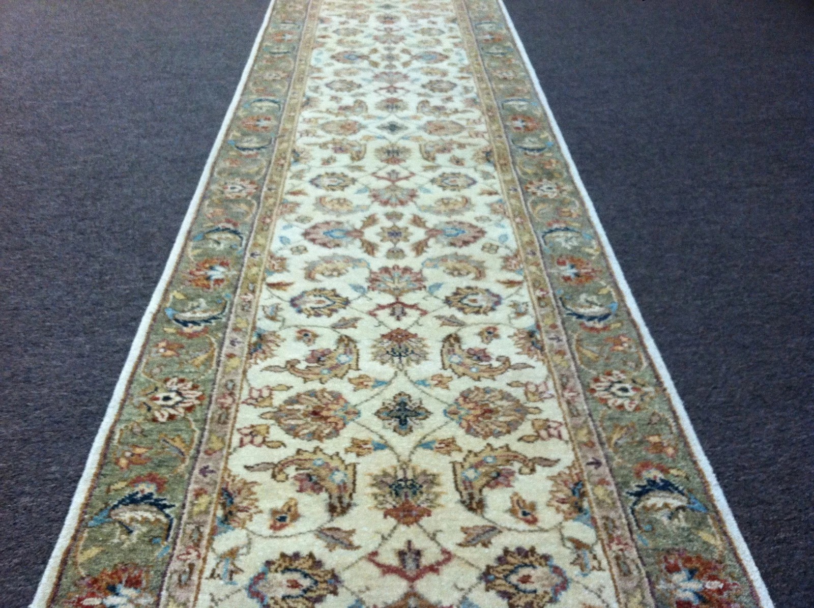 2.6 x 18 Pak Peshavar Runner Vegetable dye Wool Hand Knotted Rug