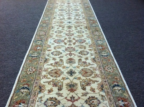 2.6 x 18 Pak Peshavar Runner Vegetable dye Wool Hand Knotted Rug