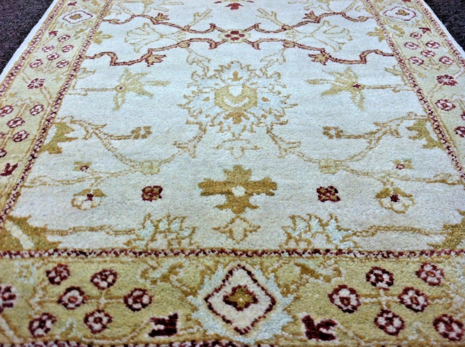2.7 x 13 Indo Oushak Runner Vegetable dye Wool Hand Knotted Rug