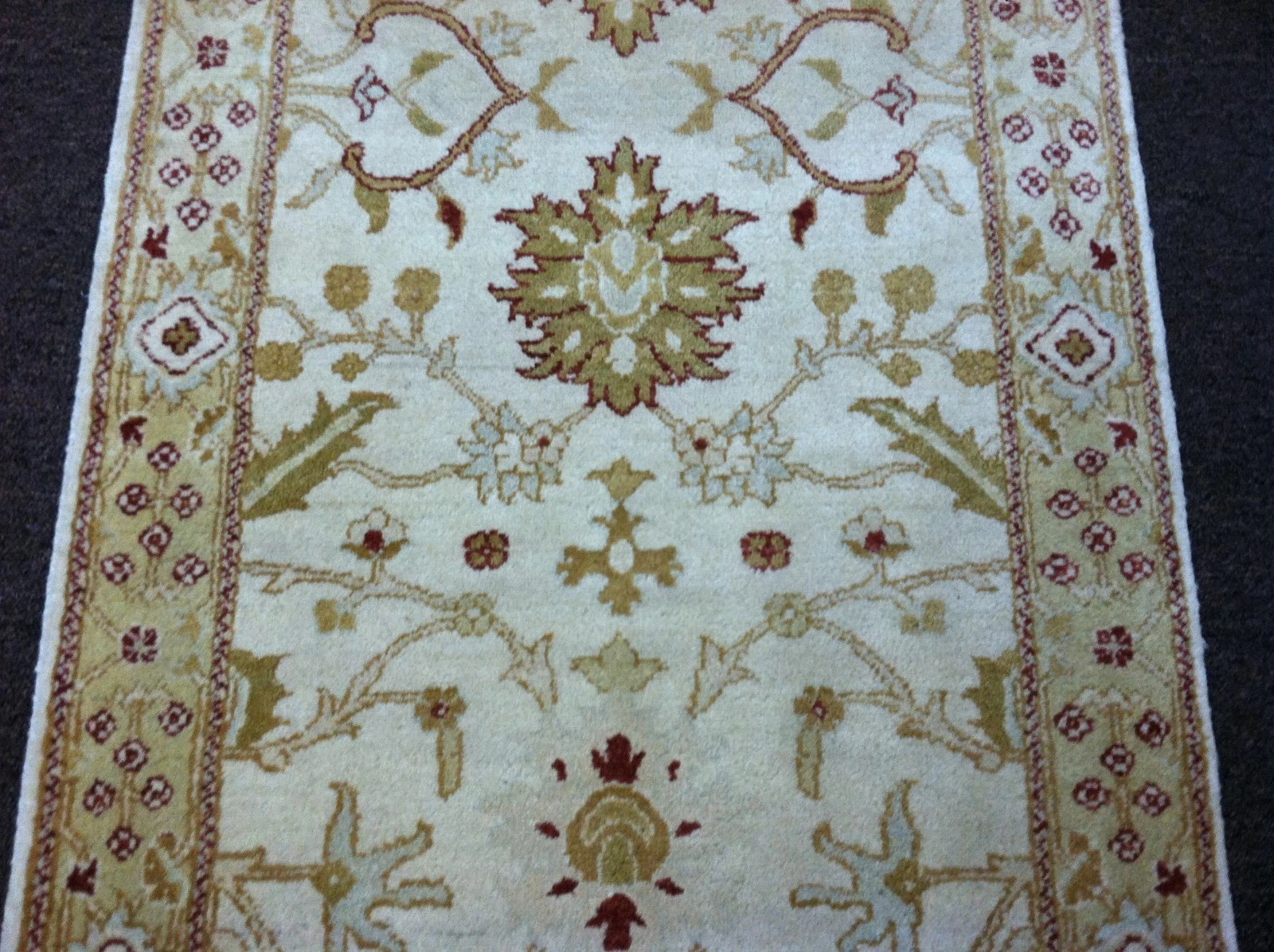 2.7 x 13 Indo Oushak Runner Vegetable dye Wool Hand Knotted Rug