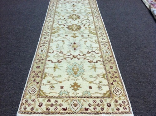 2.7 x 13 Indo Oushak Runner Vegetable dye Wool Hand Knotted Rug