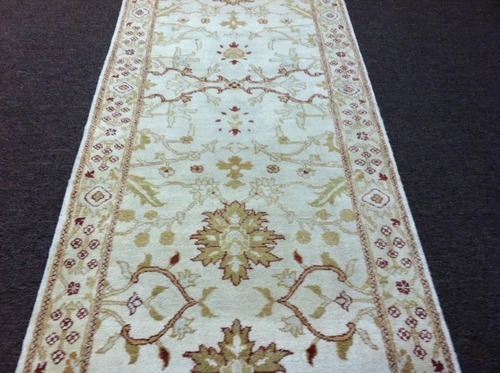 2.7 x 13 Indo Oushak Runner Vegetable dye Wool Hand Knotted Rug