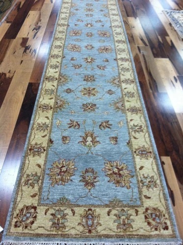 2.6 x 12 Pak Peshavar Vegetable Dye Hand Knotted Oriental Rug Wool