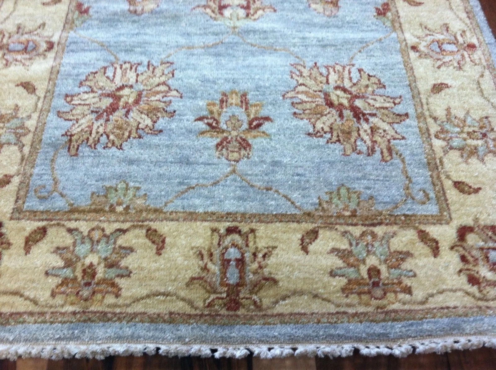 2.6 x 12 Pak Peshavar Vegetable Dye Hand Knotted Oriental Rug Wool