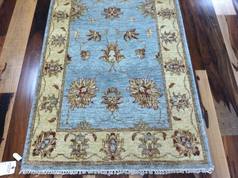 2.6 x 12 Pak Peshavar Vegetable Dye Hand Knotted Oriental Rug Wool