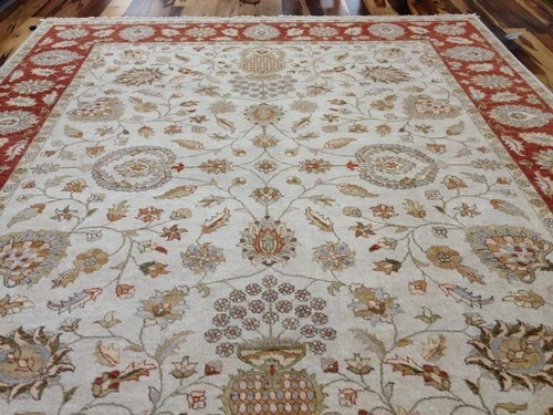 8 x 10 Indo Peshavar Hand spawned Wool Hand Knotted Oriental Rug