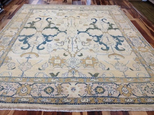 8 x 10 Indo Ushak Hand Knotted Wool Oriental Rug