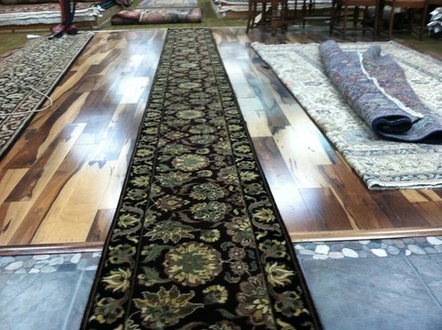2 x 20 Runner Indo Agra Hand Knotted Wine & Black Wool Rug