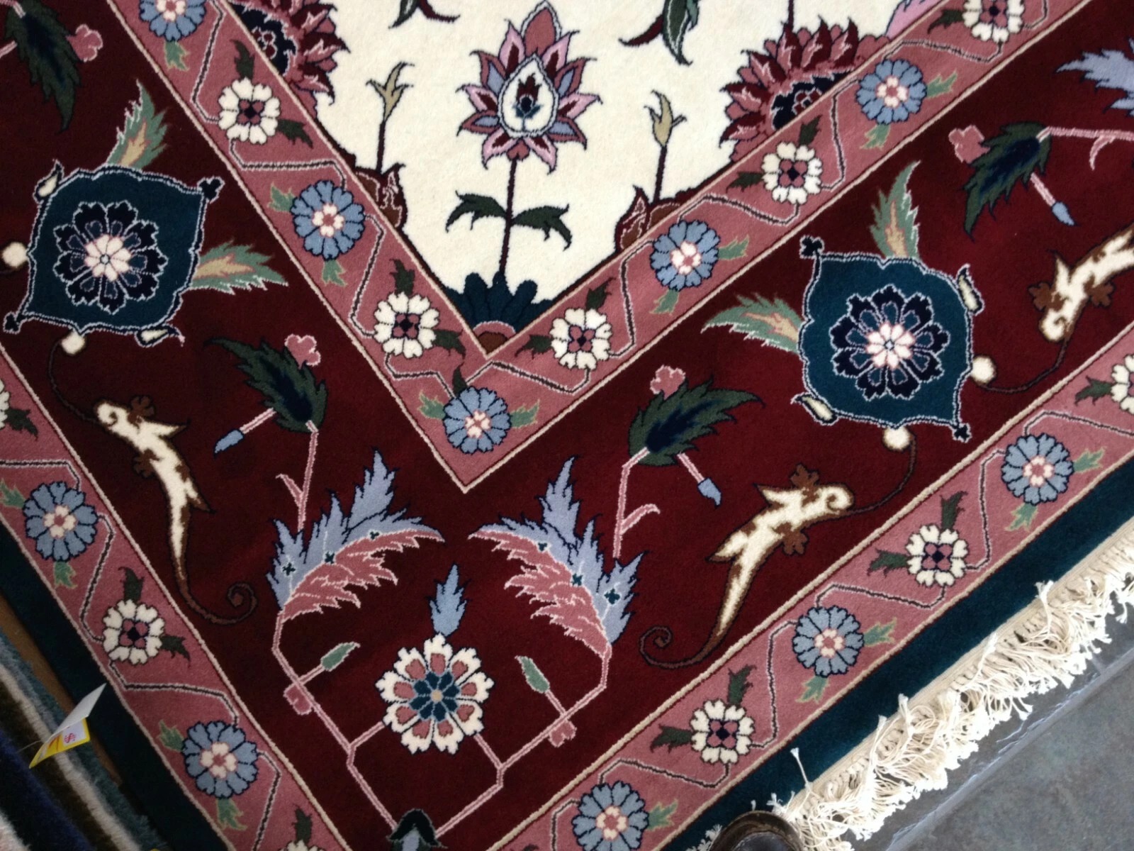 12 x 15 Green Very Fine Sino Hand Knotted Wool Oriental Rug